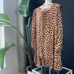 A New Day Leopard Print Long Sleeve Dress